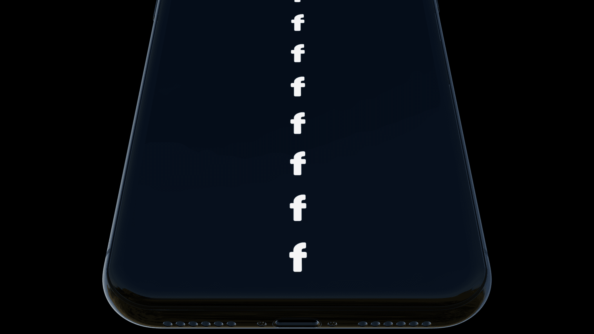 An iPhone mockup demonstrating no depth of field