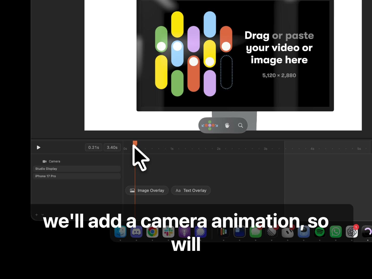 Rotato timeline with the opening camera view ready for a camera animation