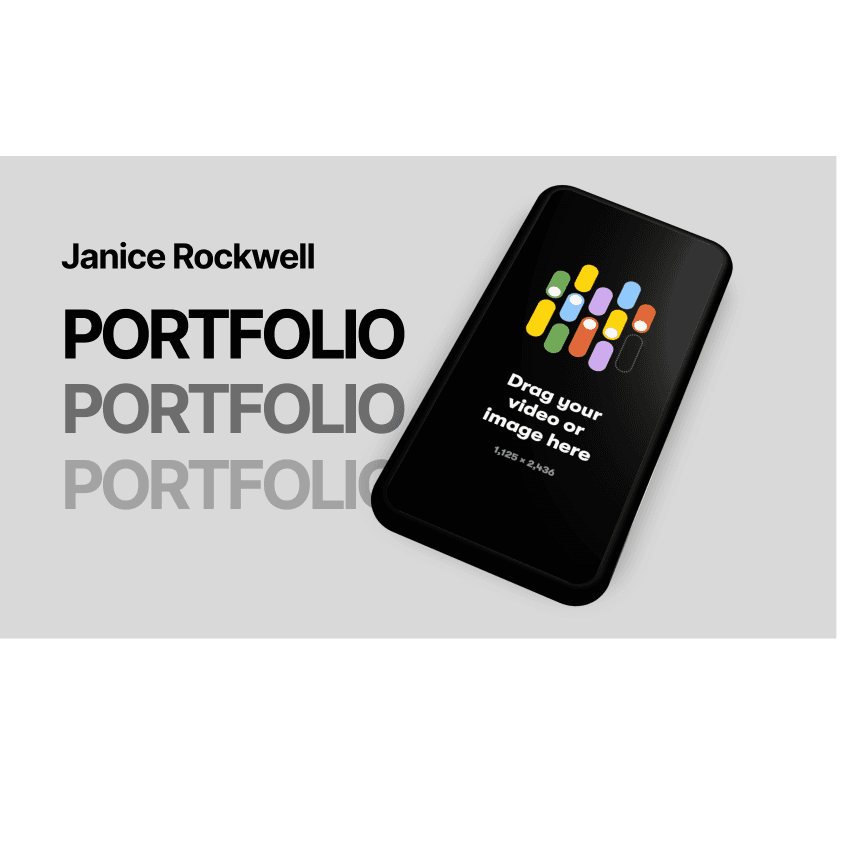 A portfolio using a phone mockup