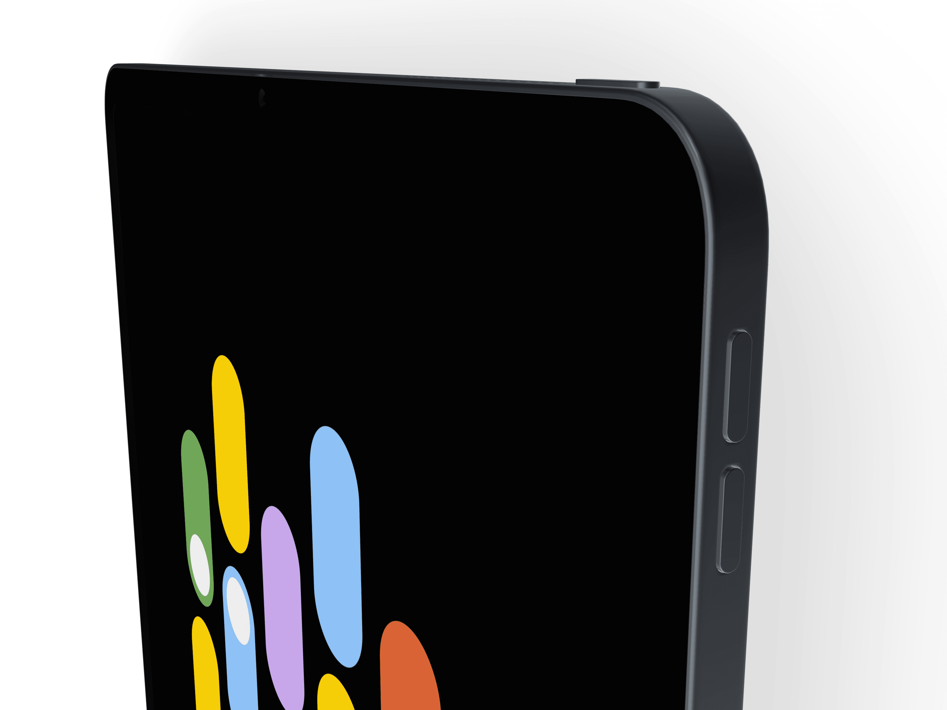 Side view showing volume buttons