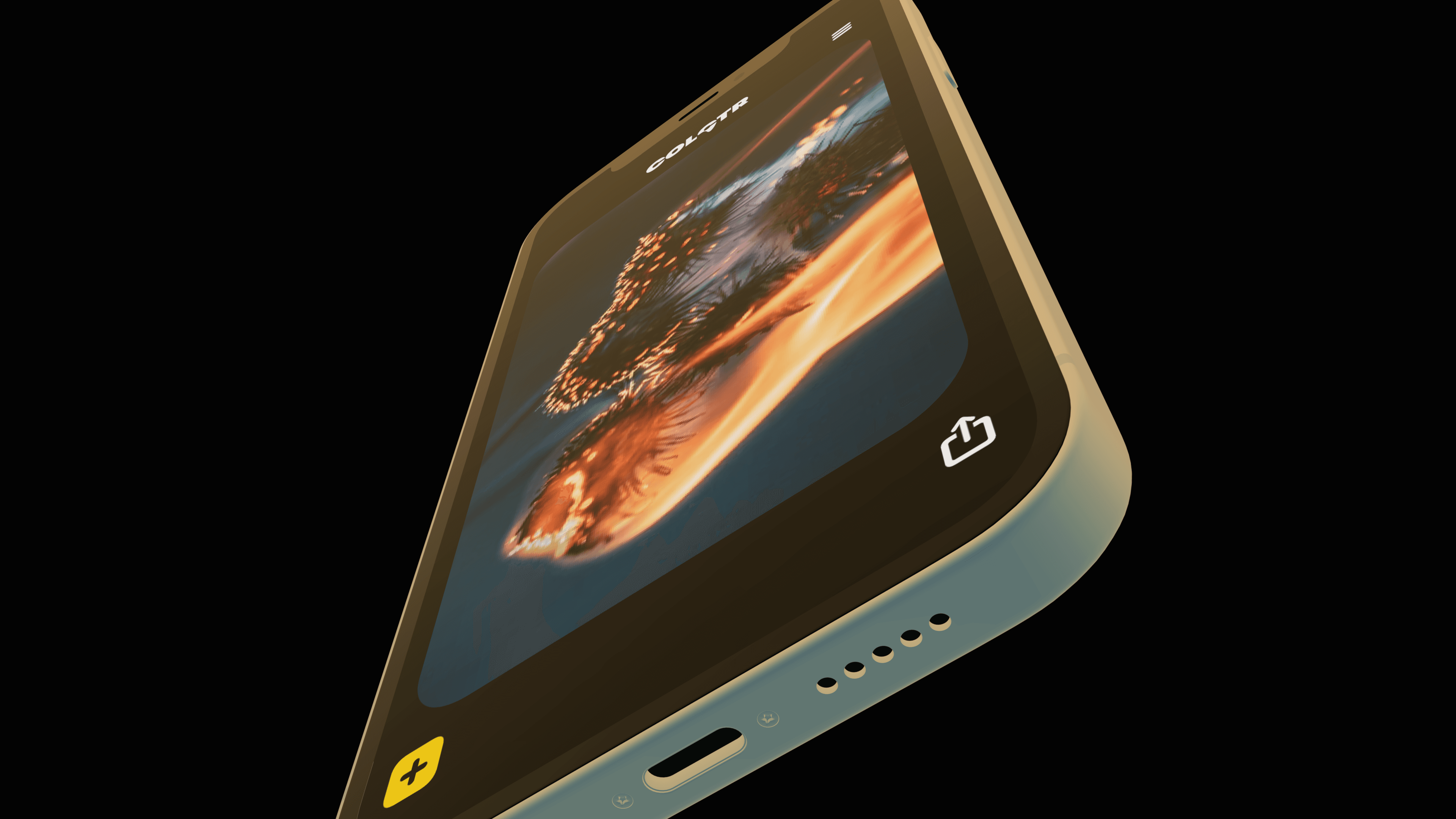 iPhone 11 Mockup in yellow lighting