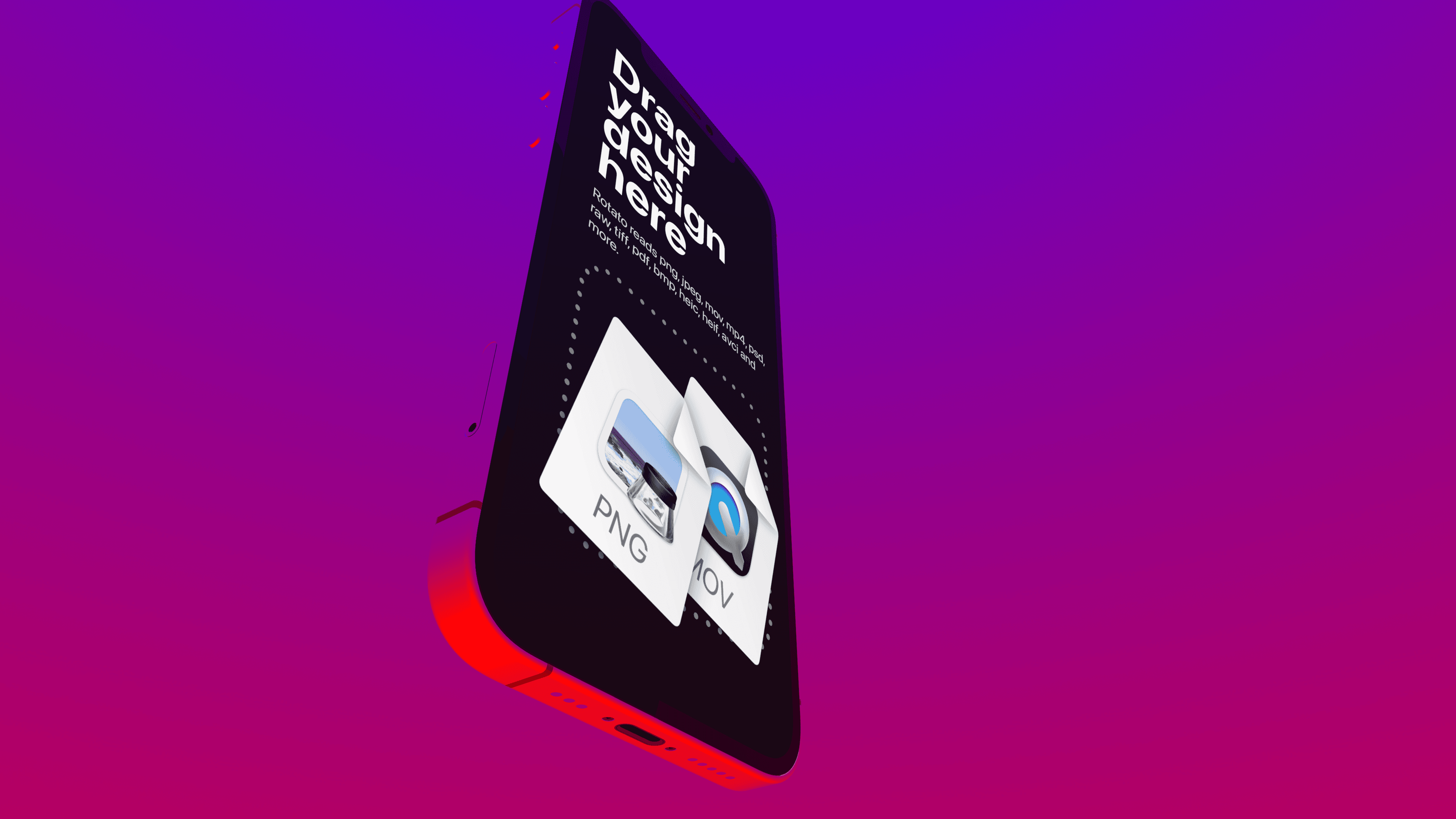 Colored gradient floating on custom background