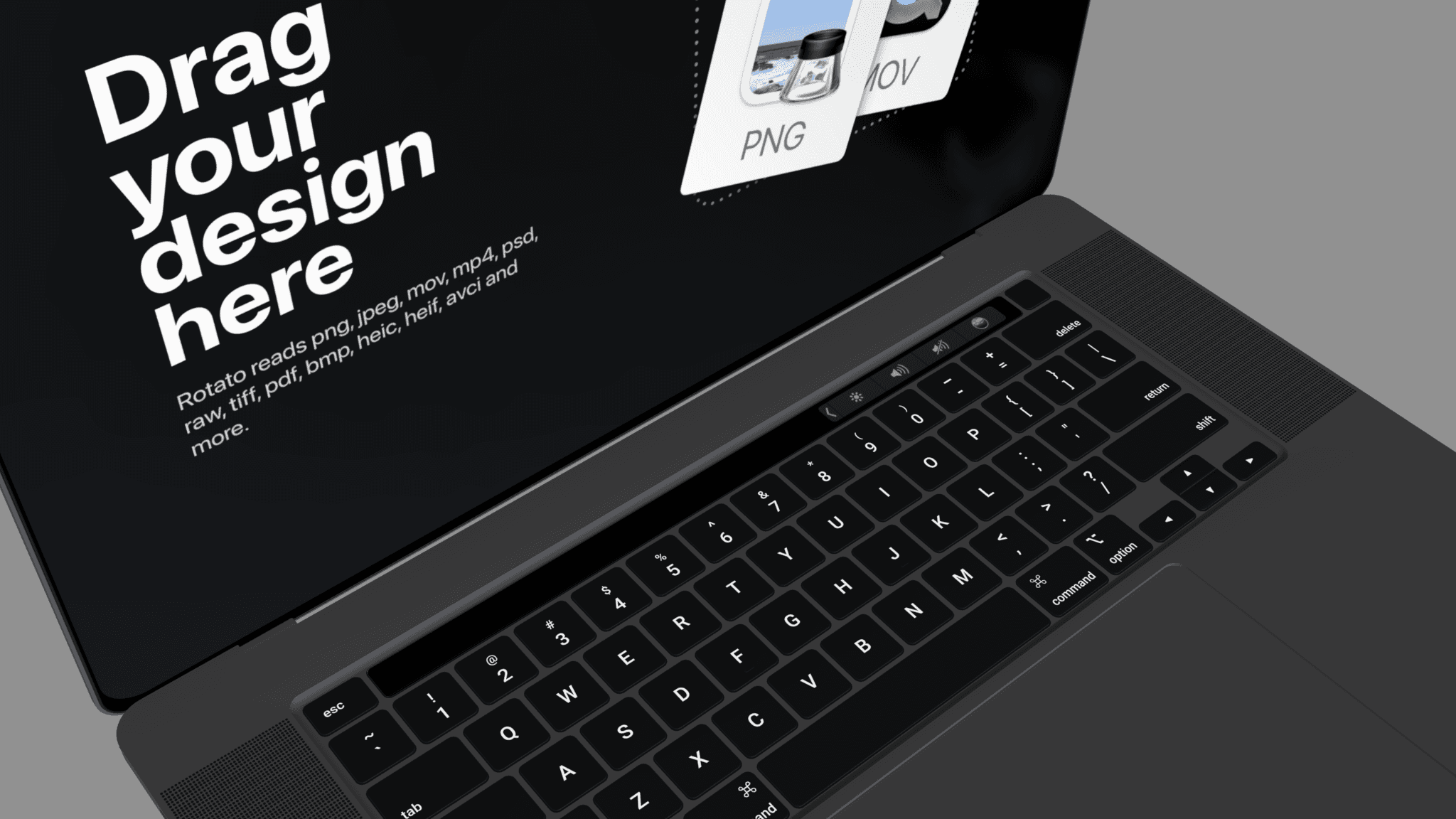 Dark laptop from above