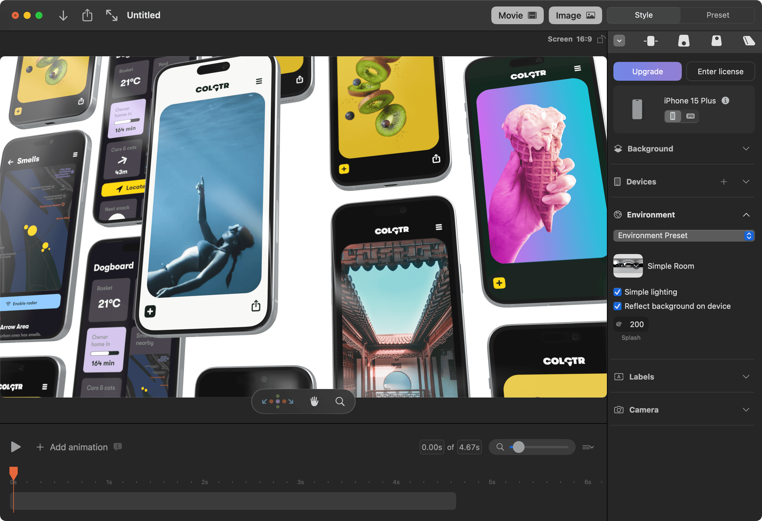 Multiple iPhone mockup devices in a grid