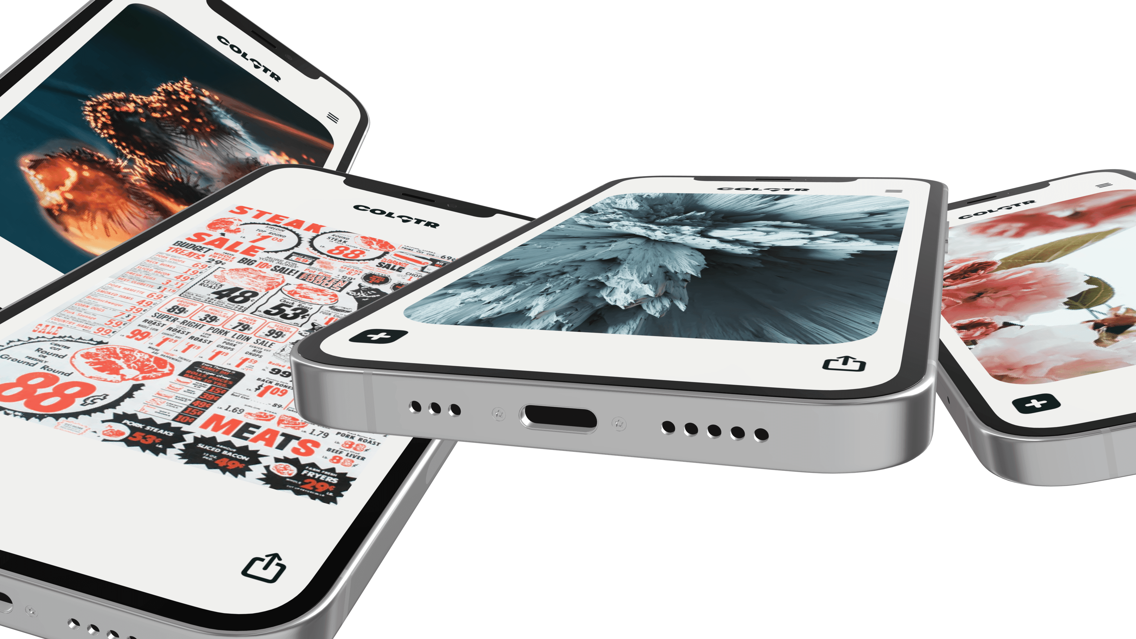 Floating iPhone mockups, tossed in the air gallery 1