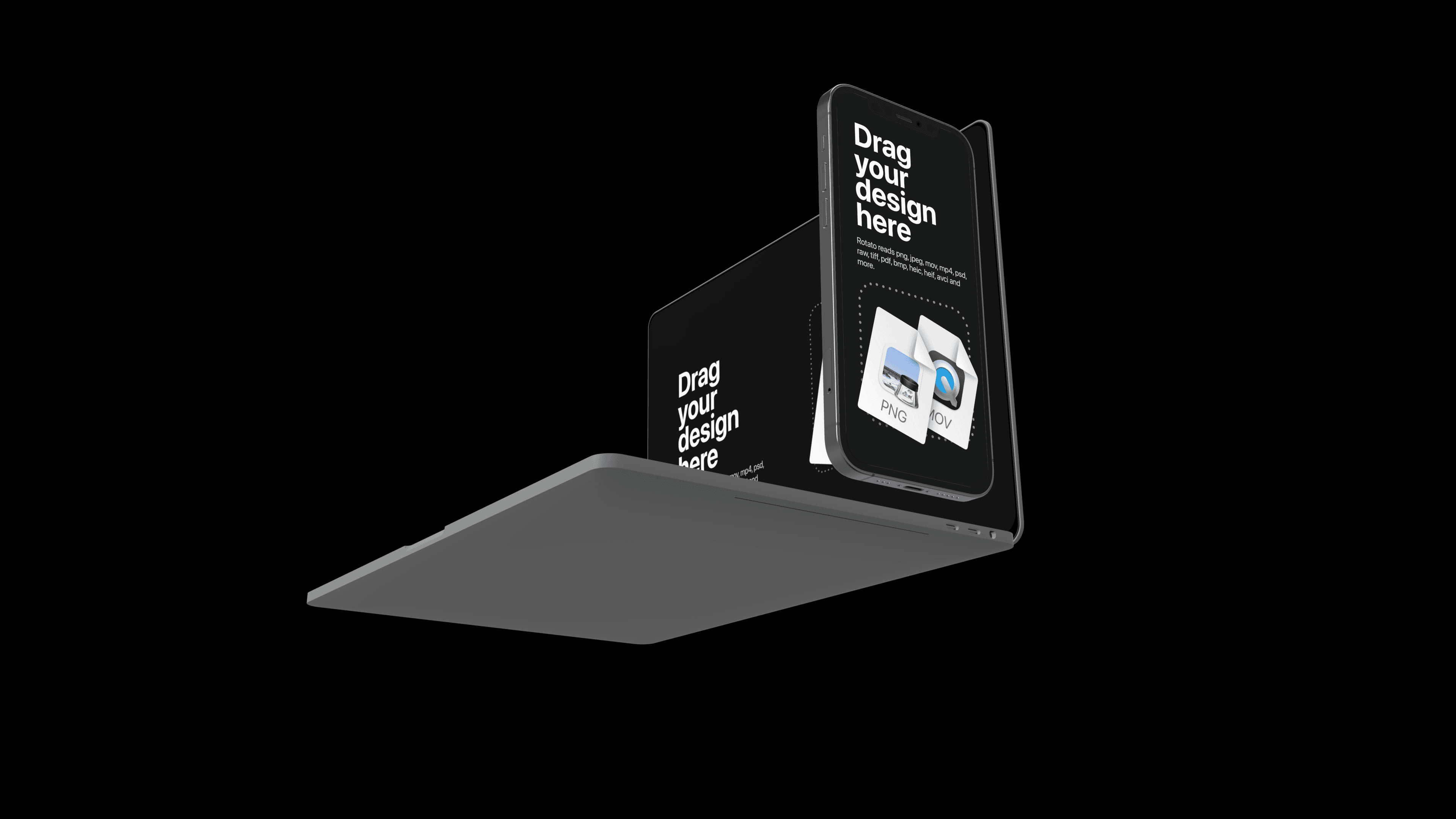 Macbook with iPhone pointing to the side gallery 2