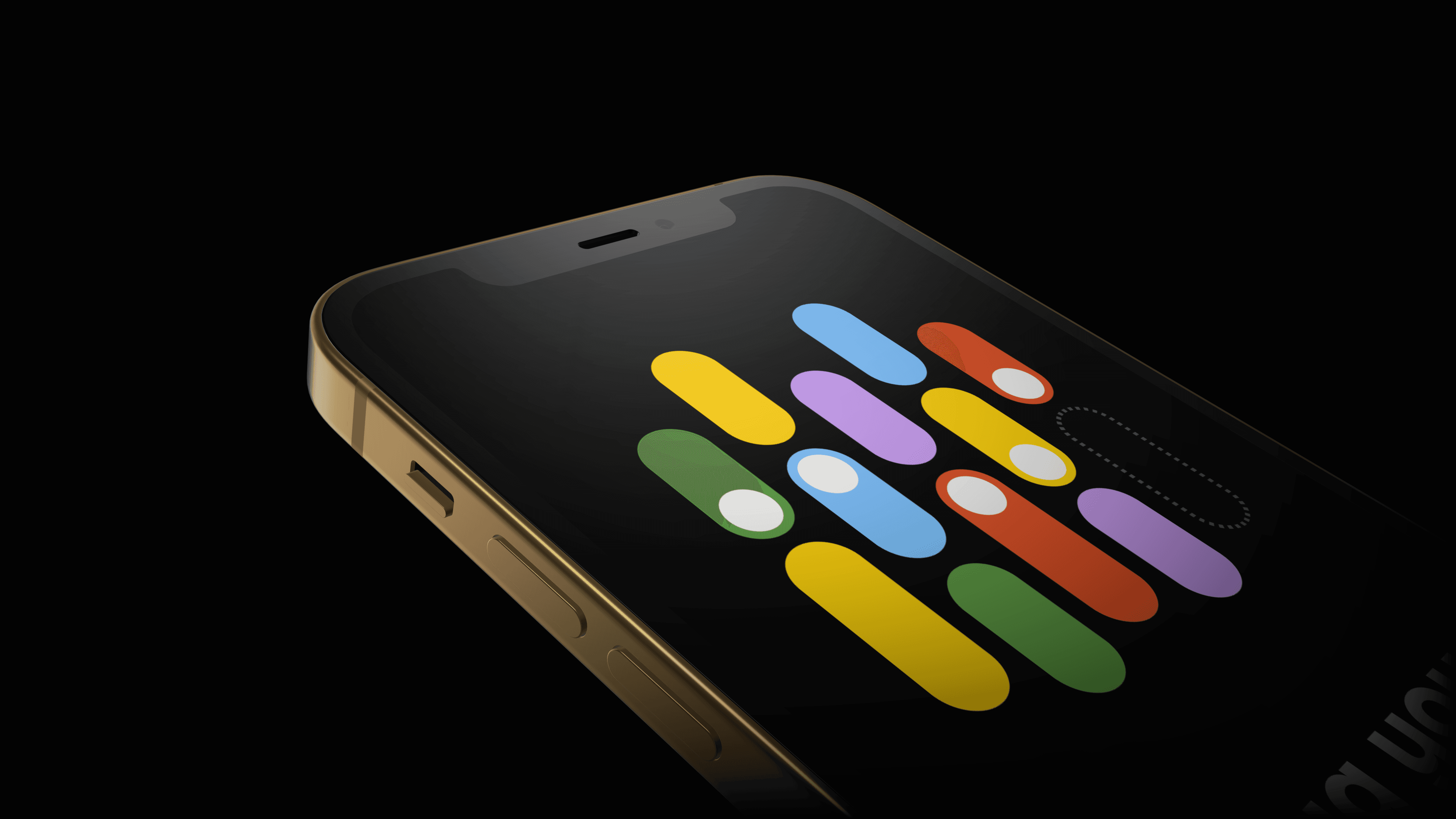 iPhone 12 Gold Vignette Mockup