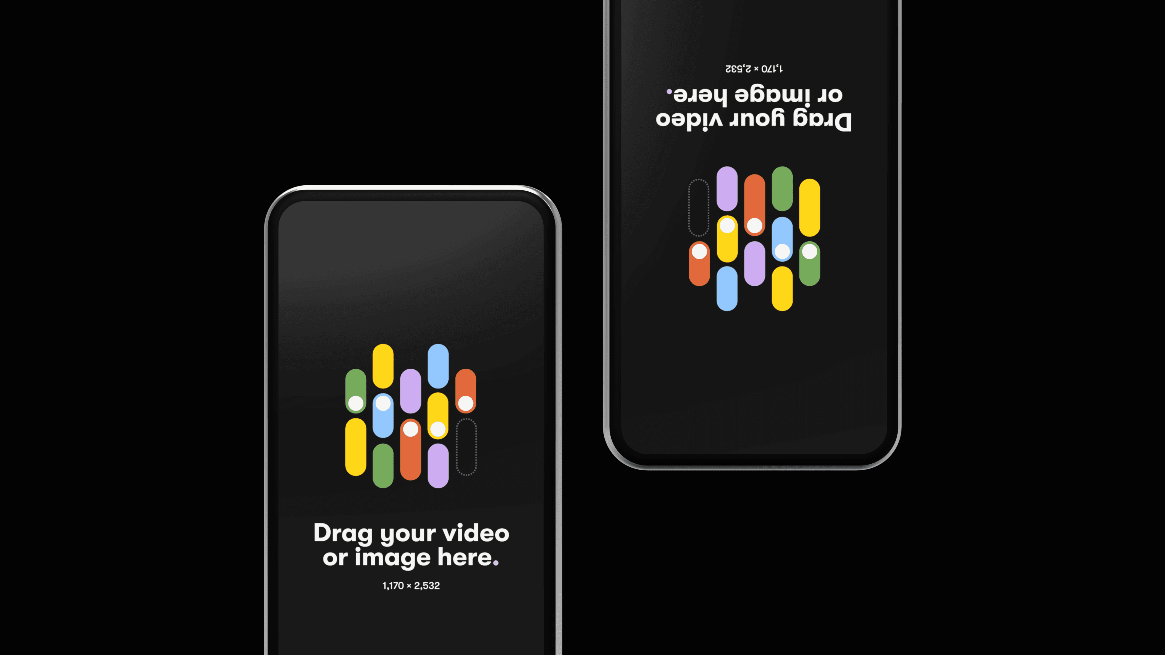 2 generic phone mockups, upside-down