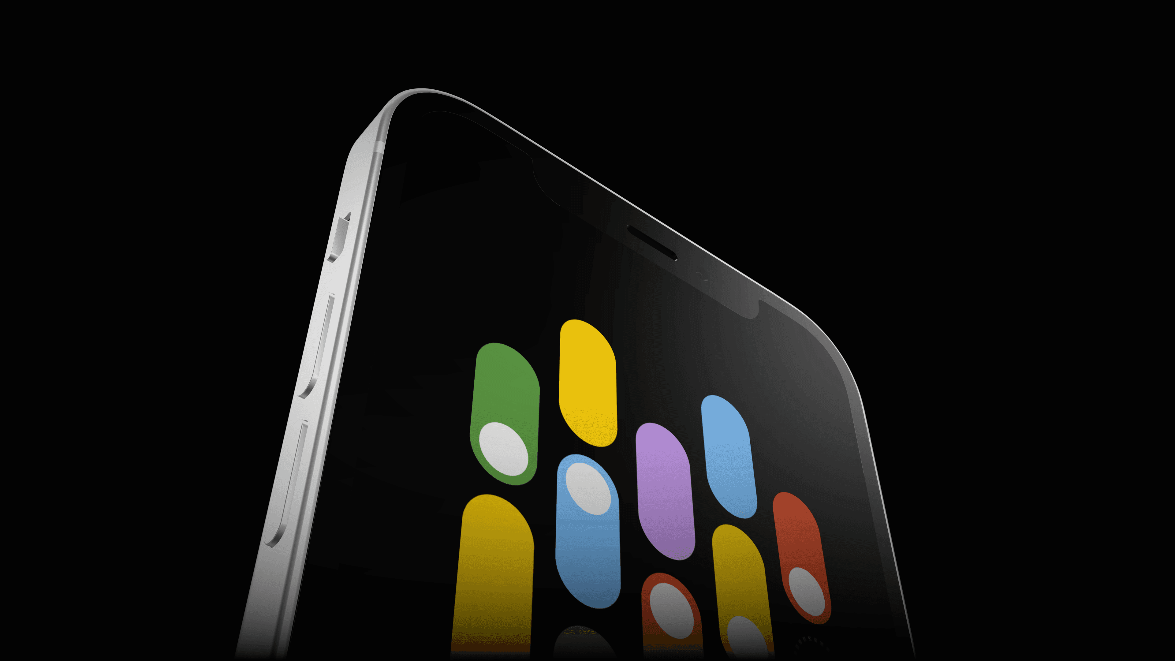 iPhone 12 Silver Vignette Mockup