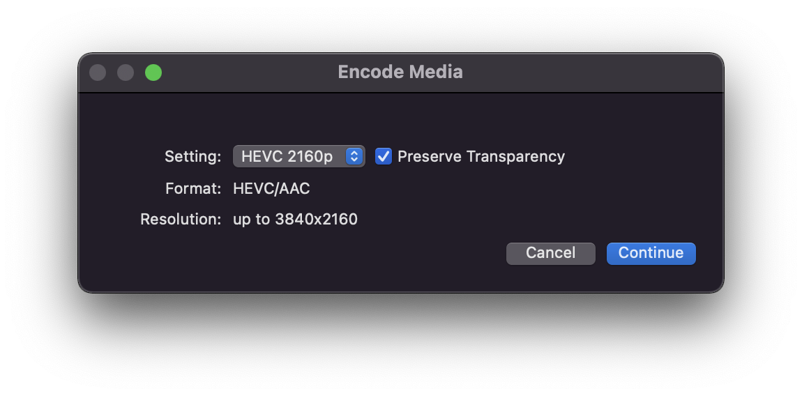 macOS finder encode media screenshot