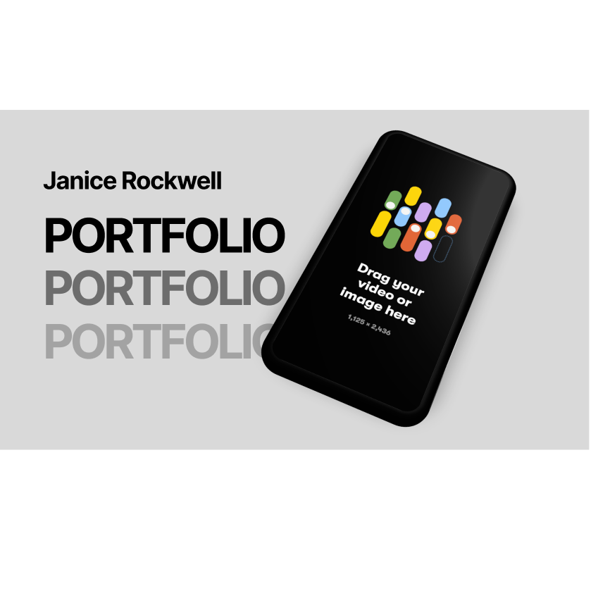 A portfolio using a phone mockup