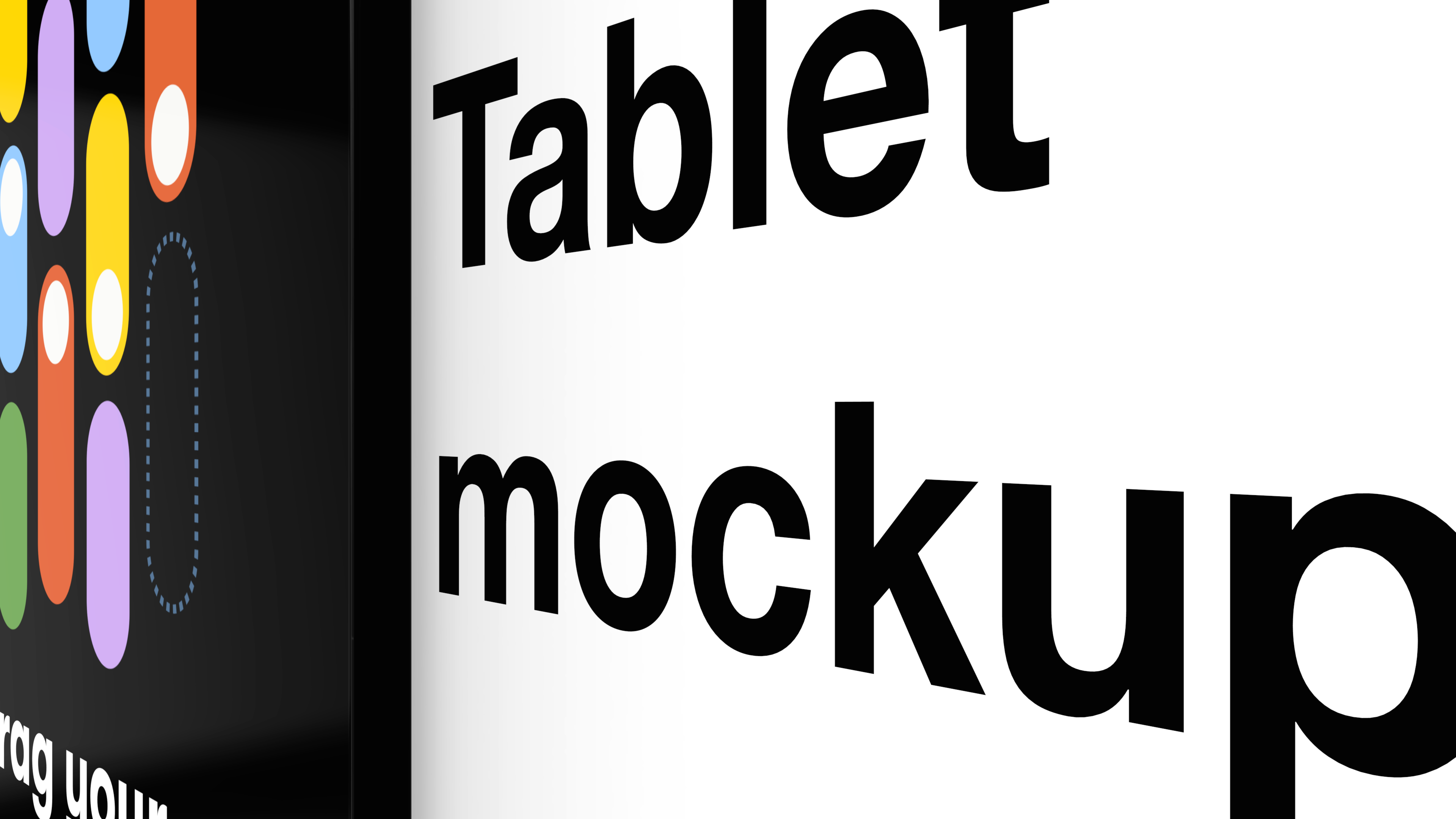 Tablet mockup with label