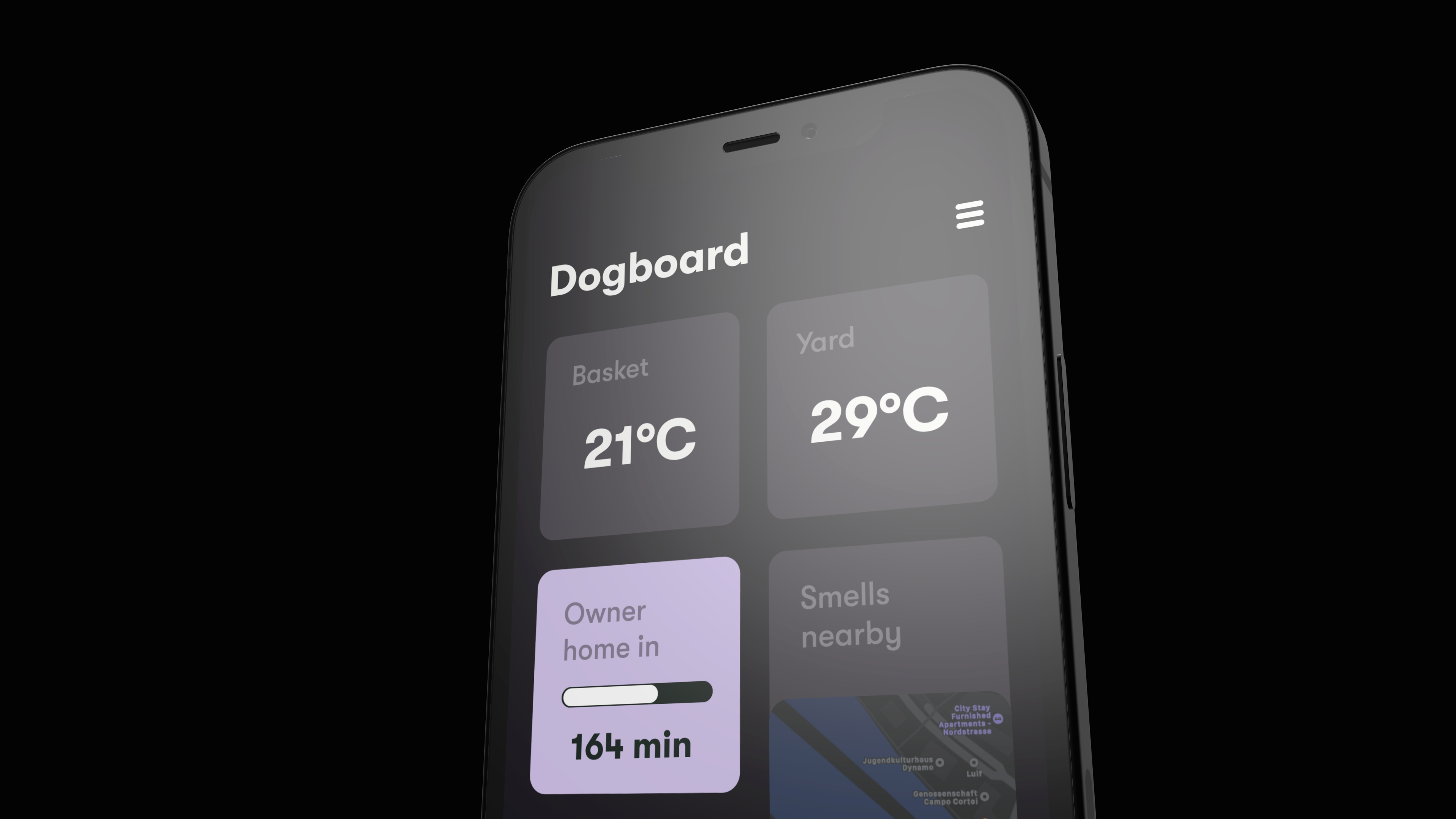 Dashboard UI shown on mockup display