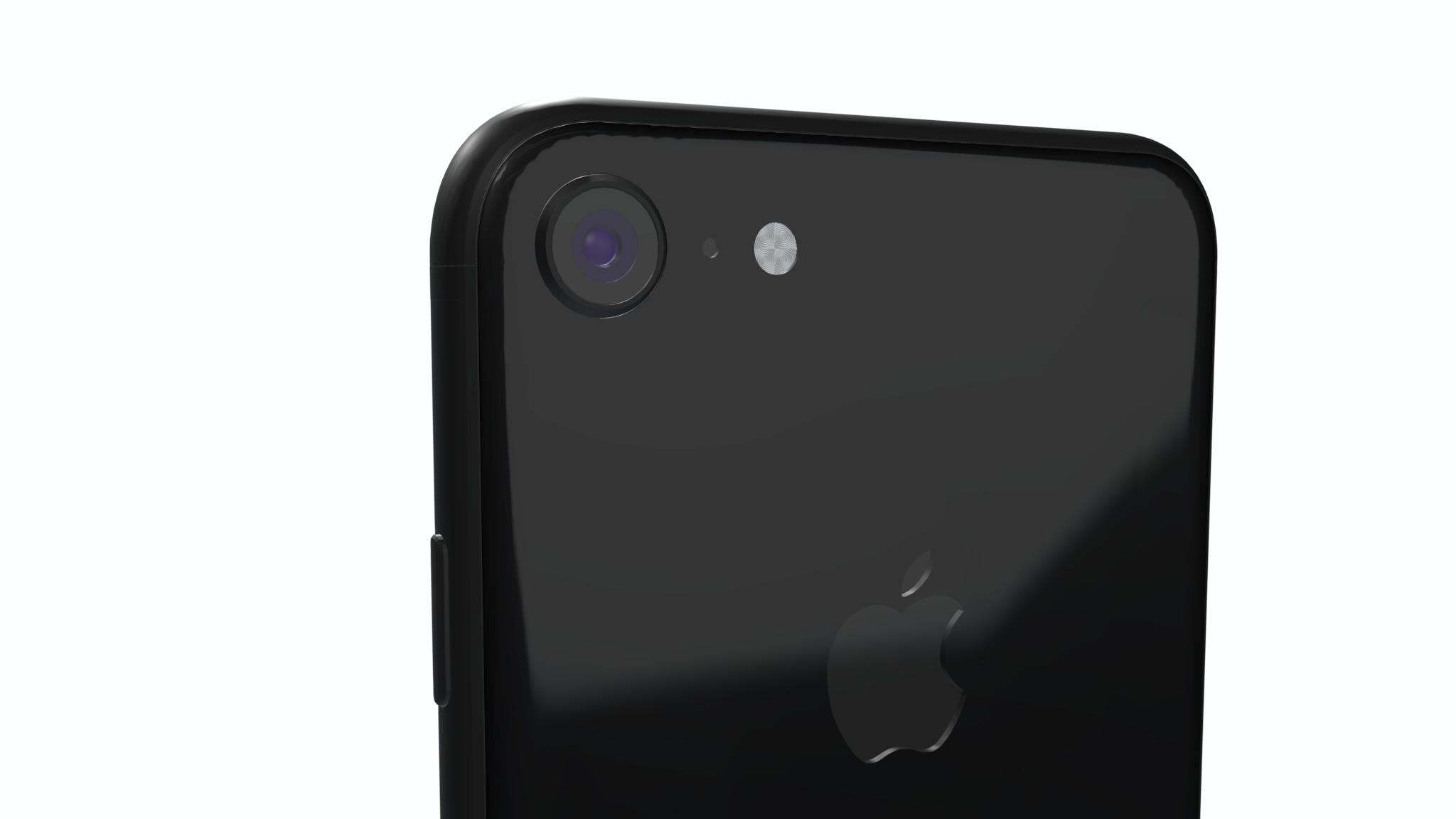 Back of iPhone 8 mockup in black showing a camera