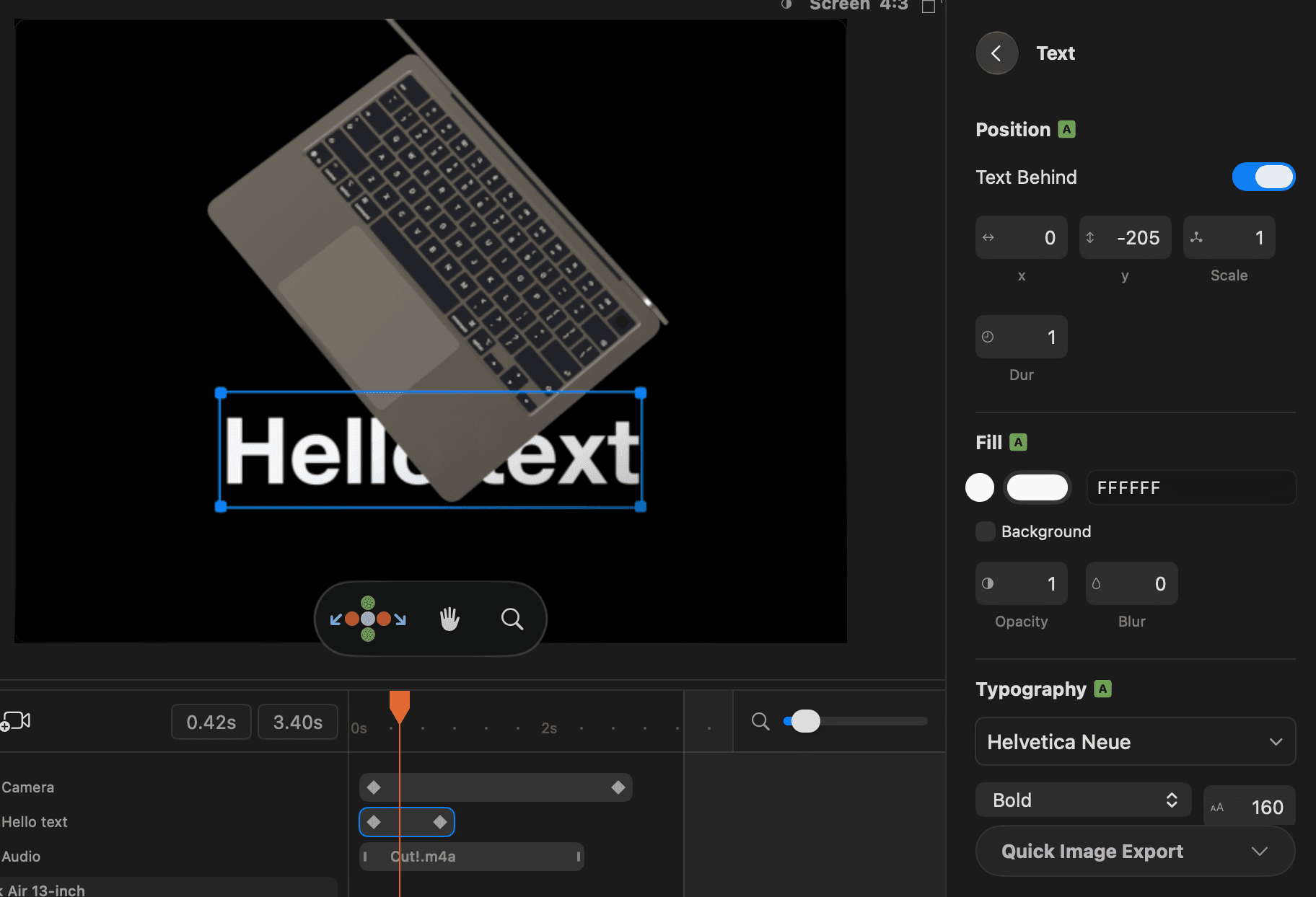 2D text and images