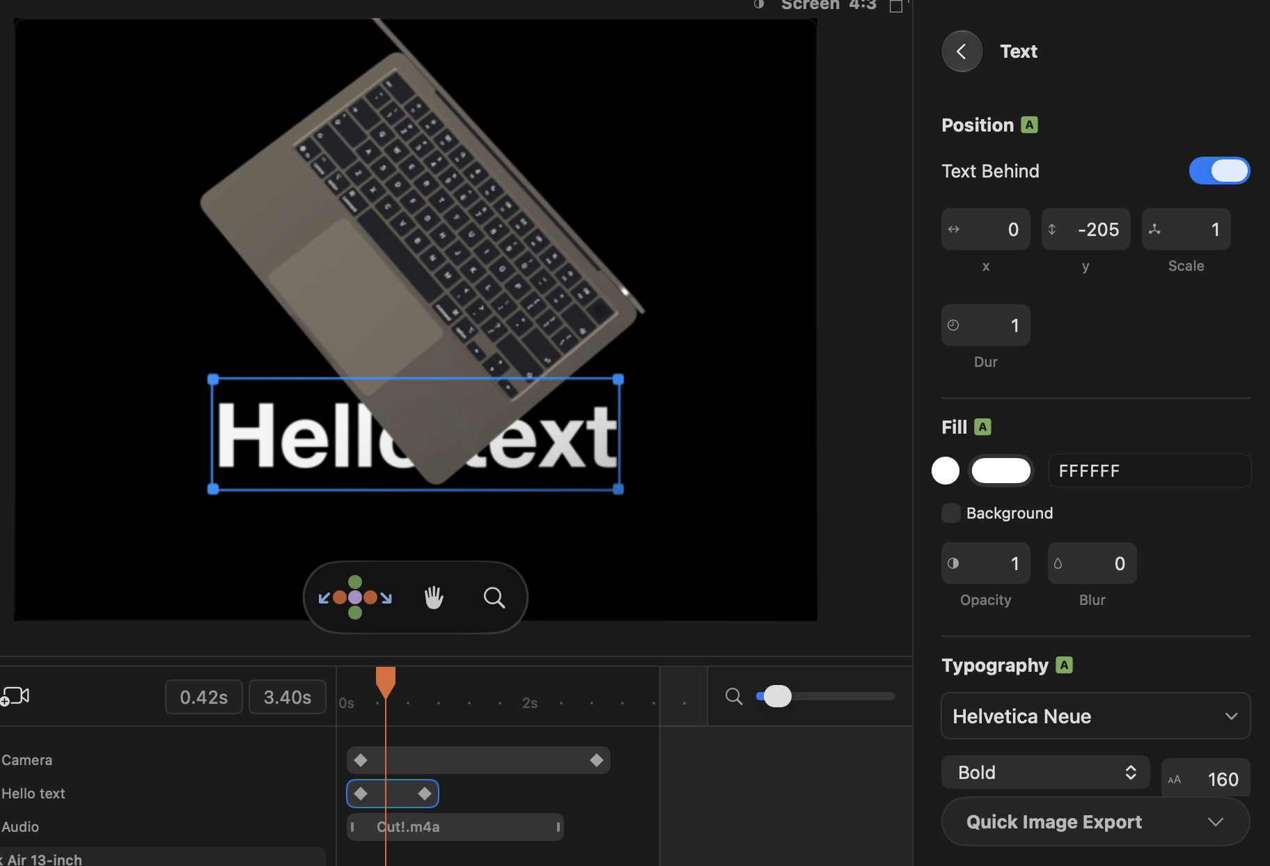 2D text and images